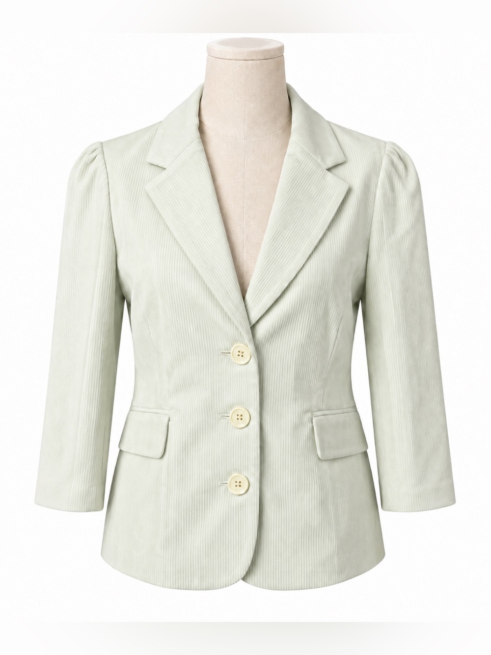 Juicy Couture Light Blue White Pinstripe Blazer Medium 3/4 Sleeve Y2K Preppy